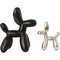 Signature Home Collection Set of 2 Black and Silver Standing Dog Statues 12.5"